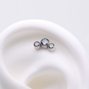 Detail View 1 of Implant Grade Titanium OneFit Threadless Journey Sparkle Trio Top Part-Vitrail Medium